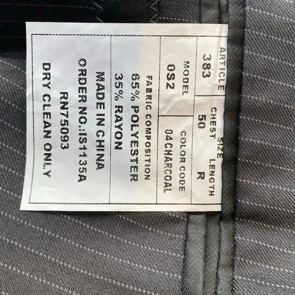 Angelo Rossi Hand Tailored  Performance Stretch Charcoal Blazer Men’s Size 50 R - Picture 5 of 8